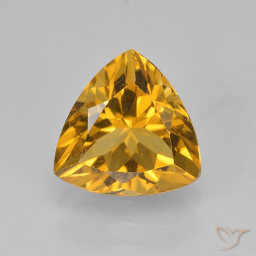 2.24ct Натуральный Темно-золотой Цитрин, Триллион, Чистота VVS