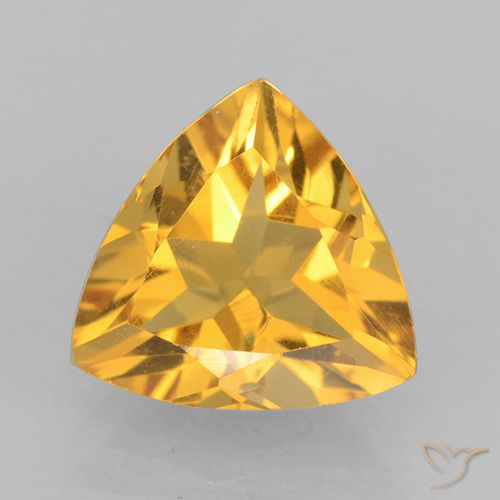 2.03ct Натуральный Золотисто-оранжевый Цитрин, Триллион, Чистота VVS