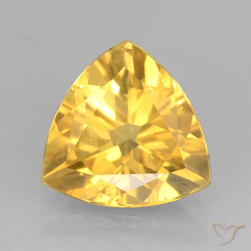 1.74ct Натуральный Среднее золото Цитрин, Триллион, Чистота VVS