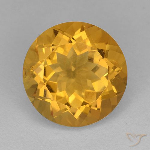 6.21ct Натуральный Темно-золотой апельсин Цитрин, Круглый, Чистота VVS