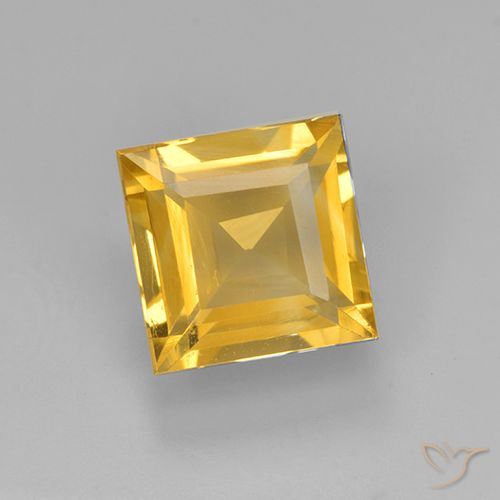 2.26ct Натуральный Средний золотой Цитрин, Квадрат, Чистота VVS