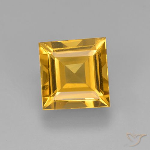 2.12ct Натуральный Темно-золотой Цитрин, Квадрат, VVS-VS