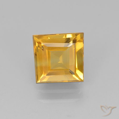 1.48ct Натуральный Темно-золотой Цитрин, Квадрат, VVS-VS