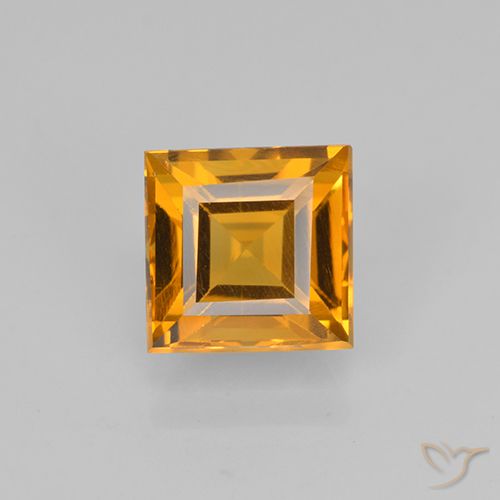 1.97ct Натуральный Темно-оранжевый Цитрин, Квадрат, VVS-VS