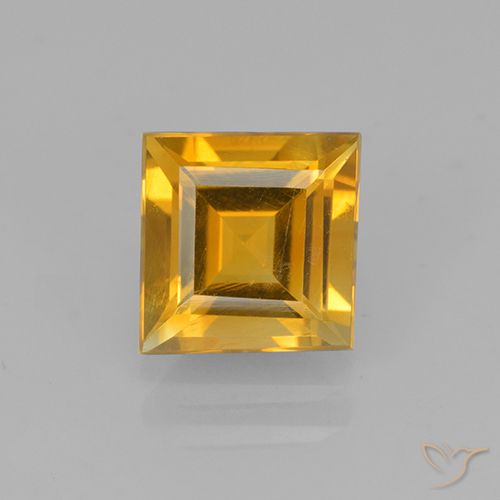 1.91ct Натуральный Темно-золотой Цитрин, Квадрат, VVS-VS