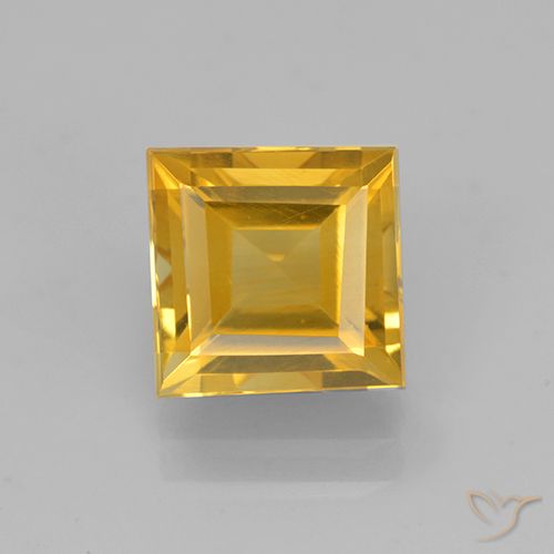 2.27ct Натуральный Золотисто-оранжевый Цитрин, Квадрат, Чистота VVS