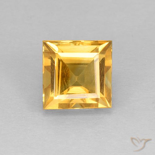 2.15ct Натуральный Яркое золото Цитрин, Квадрат, VVS-VS