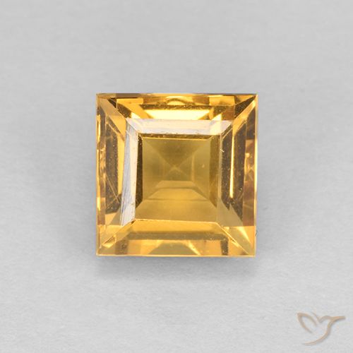 2.17ct Натуральный Темно-золотой апельсин Цитрин, Квадрат, VVS-VS
