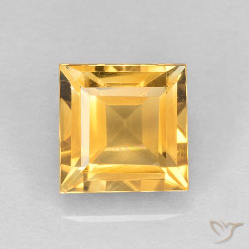 2.62ct Натуральный Среднее золото Цитрин, Квадрат, VVS-VS