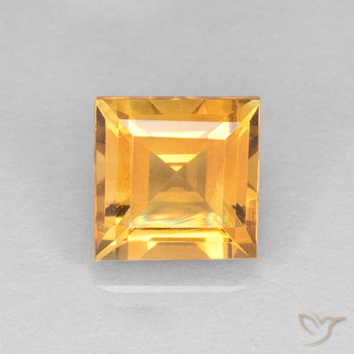 2.31ct Натуральный Оранжево-золотой Цитрин, Квадрат, VVS-VS