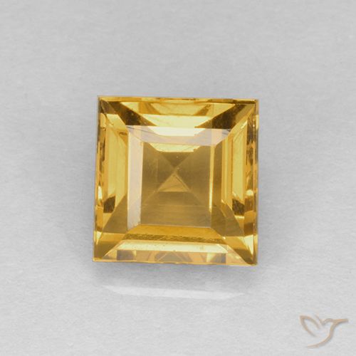 2.33ct Натуральный Среднее золото Цитрин, Квадрат, VVS-VS