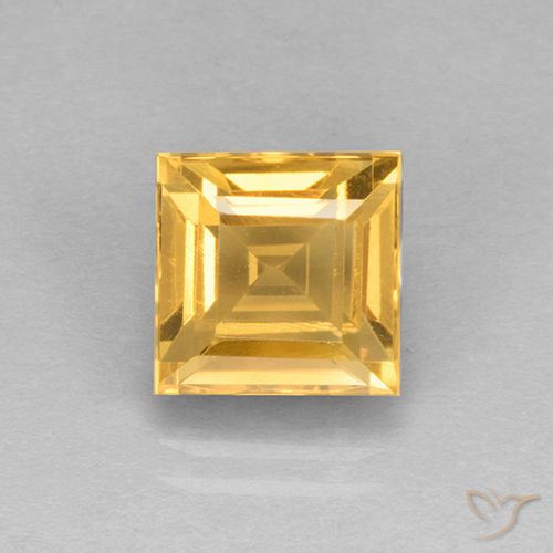 2.83ct Натуральный Золотисто-оранжевый Цитрин, Квадрат, VVS-VS