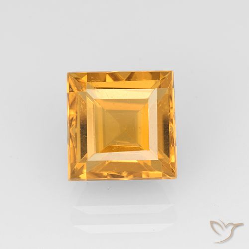 2.72ct Натуральный Средне-светлый оранжево-золотой Цитрин, Квадрат, VVS-VS