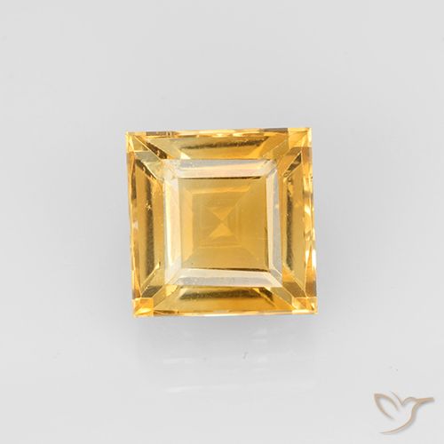2.62ct Натуральный Оранжево-золотой Цитрин, Квадрат, VVS-VS