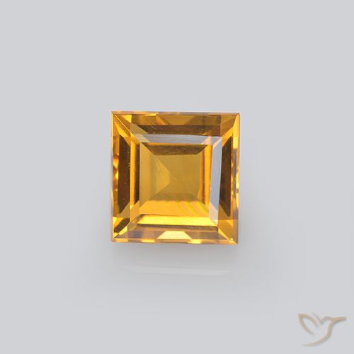 2.20ct Натуральный Темно-золотой апельсин Цитрин, Квадрат, Чистота VVS
