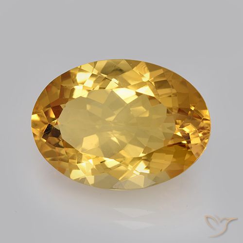 11.23ct Натуральный Темно-золотой апельсин Цитрин, Овал, Чистота VVS