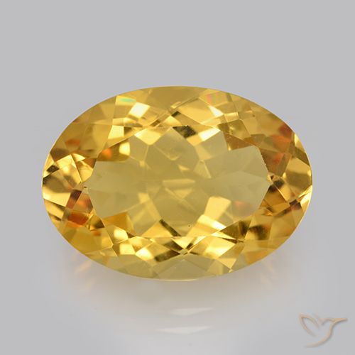 10.84ct Натуральный Золотисто-оранжевый Цитрин, Овал, Чистота VVS