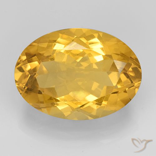11.22ct Натуральный Среднее золото Цитрин, Овал, Чистота VVS