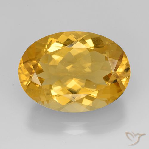 10.57ct Натуральный Средний золотой Цитрин, Овал, VVS-VS