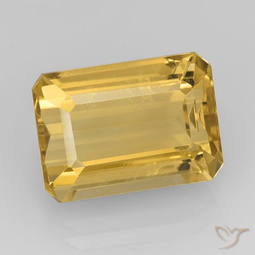 8.50ct Натуральный Среднее золото Цитрин, Изумрудная огранка, Чистота VVS