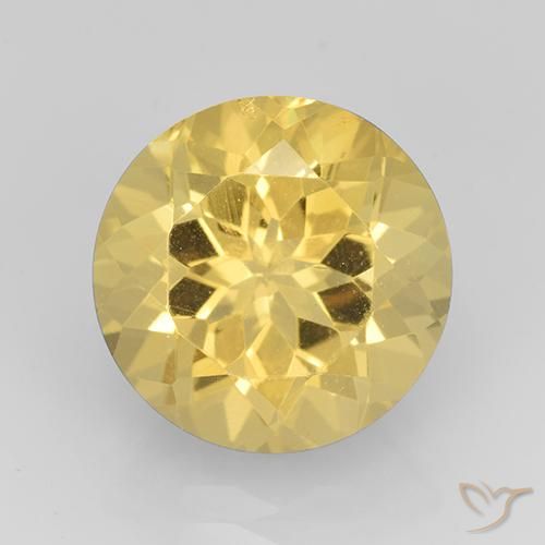 7.66ct Натуральный Средний желтый Цитрин, Круглый, VVS-VS