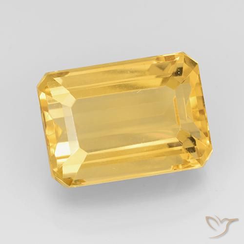 8.25ct Натуральный Яркое золото Цитрин, Изумрудная огранка, Чистота VVS
