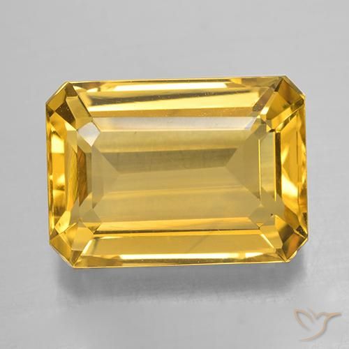 7.25ct Натуральный Яркое золото Цитрин, Изумрудная огранка, VVS-VS