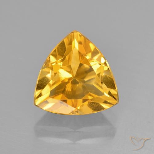 2.18ct Натуральный Темно-золотой Цитрин, Триллион, Чистота VVS