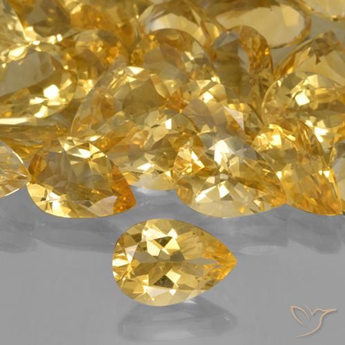 1.63ct Натуральный Золотой Цитрин, Форма груши, VVS-VS