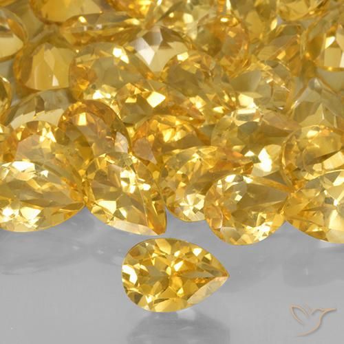 0.64ct Натуральный Средний золотой Цитрин, Форма груши, VVS-VS
