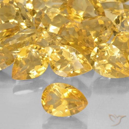 0.66ct Натуральный Средний золотой Цитрин, Форма груши, VVS-VS