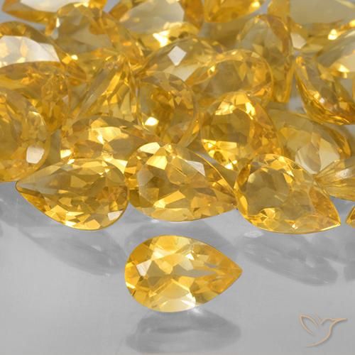 0.73ct Натуральный Золотисто-оранжевый Цитрин, Форма груши, VVS-VS