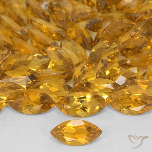 0.47ct Натуральный Оранжево-золотой Цитрин, Маркиза, VVS-VS