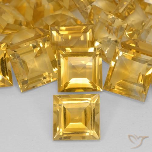 3.33ct Натуральный Средний золотой Цитрин, Квадрат, VVS-VS