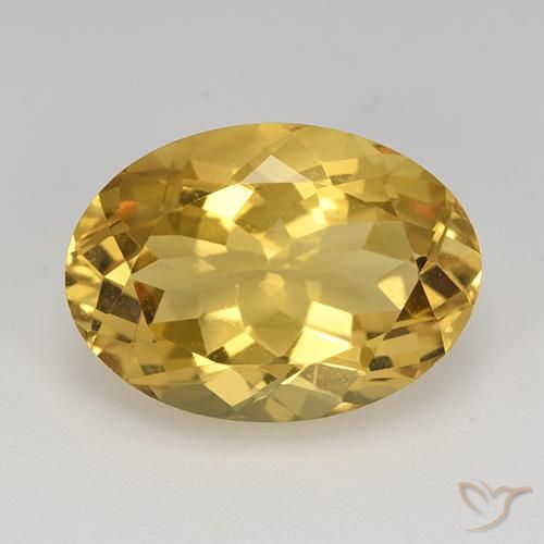 11.80ct Натуральный Средний золотой Цитрин, Овал, Чистота VVS