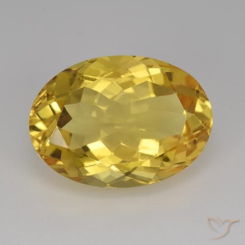 12.08ct Натуральный Золотой Цитрин, Овал, Чистота VVS