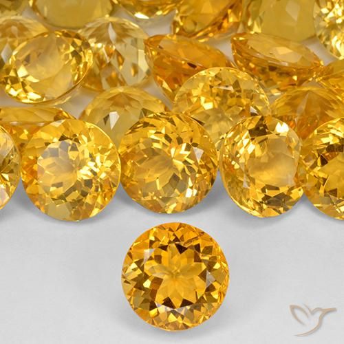 9.59ct Натуральный Темно-золотой Цитрин, Круглый, VVS-VS