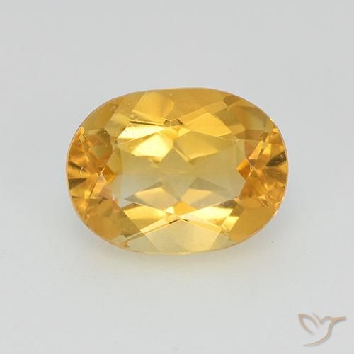 1.24ct Натуральный Золотисто-оранжевый Цитрин, Овал, VVS-VS