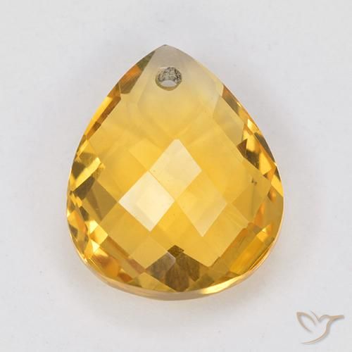 3.83ct Натуральный Золотисто-оранжевый Цитрин, Форма груши, VVS-VS