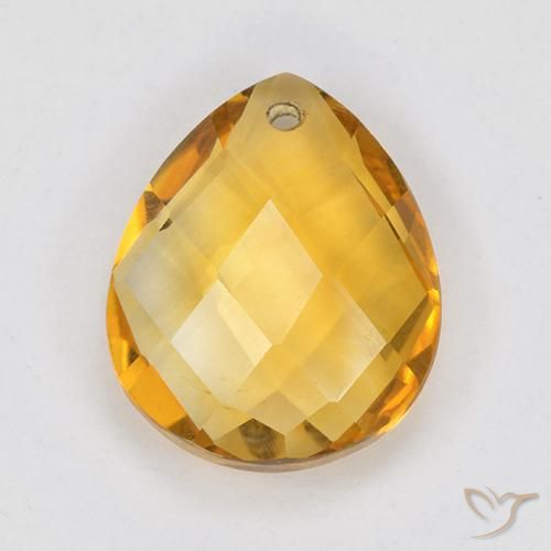 3.79ct Натуральный Глубокий оранжево-золотой Цитрин, Форма груши, VVS-VS