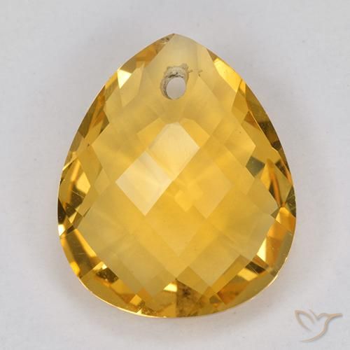 3.66ct Натуральный Глубокий оранжево-золотой Цитрин, Форма груши, VVS-VS