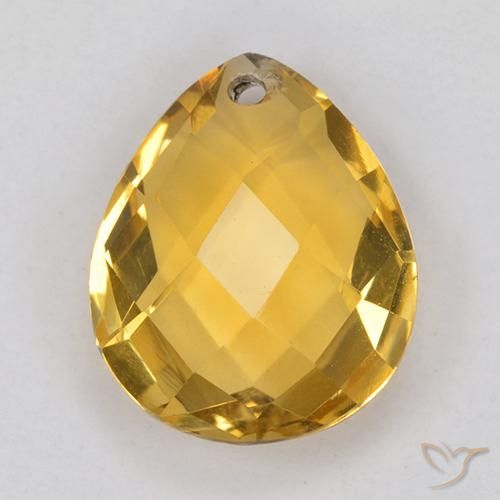 3.71ct Натуральный Золотисто-оранжевый Цитрин, Форма груши, VVS-VS