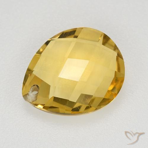 3.65ct Натуральный Средний золотой Цитрин, Форма груши, VVS-VS