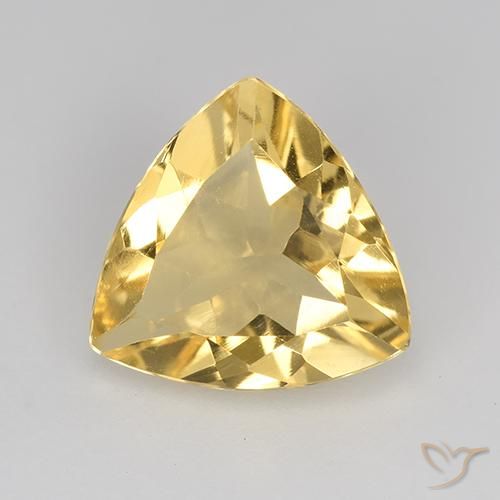 1.74ct Натуральный Золотисто-оранжевый Цитрин, Триллион, VVS-VS