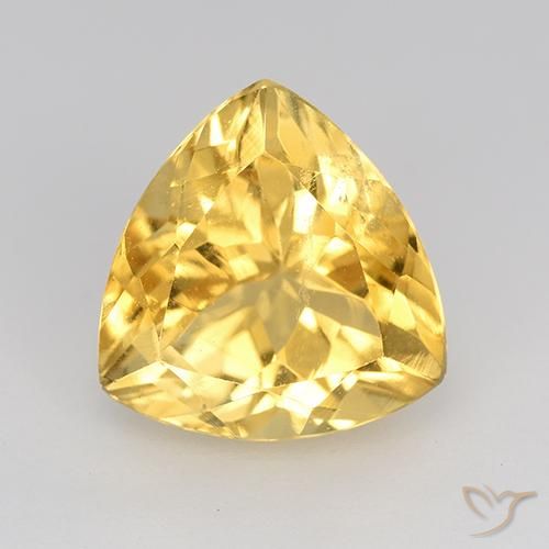 2.28ct Натуральный Золотой Цитрин, Триллион, VVS-VS