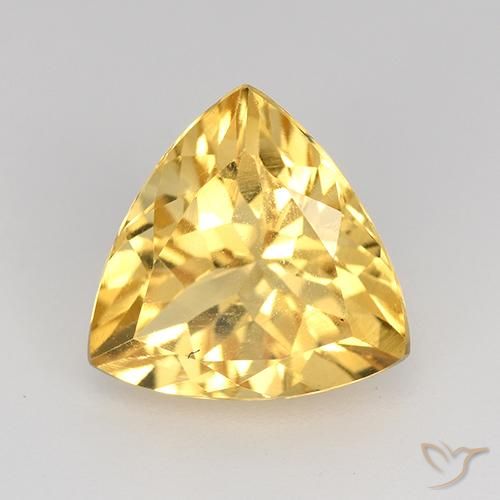 2.24ct Натуральный Средне-светлый золотистый Цитрин, Триллион, VVS-VS