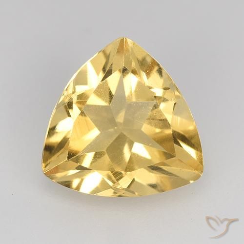 2.03ct Натуральный Золотисто-оранжевый Цитрин, Триллион, VVS-VS