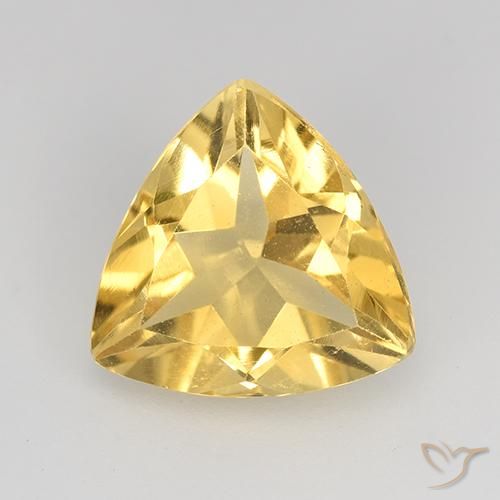 2.02ct Натуральный Золотисто-оранжевый Цитрин, Триллион, VVS-VS