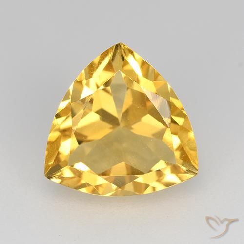2.27ct Натуральный Золотой Цитрин, Триллион, VVS-VS