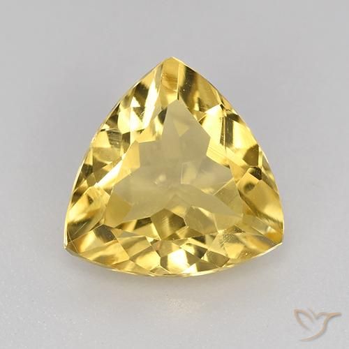 1.82ct Натуральный Золотой Цитрин, Триллион, VVS-VS